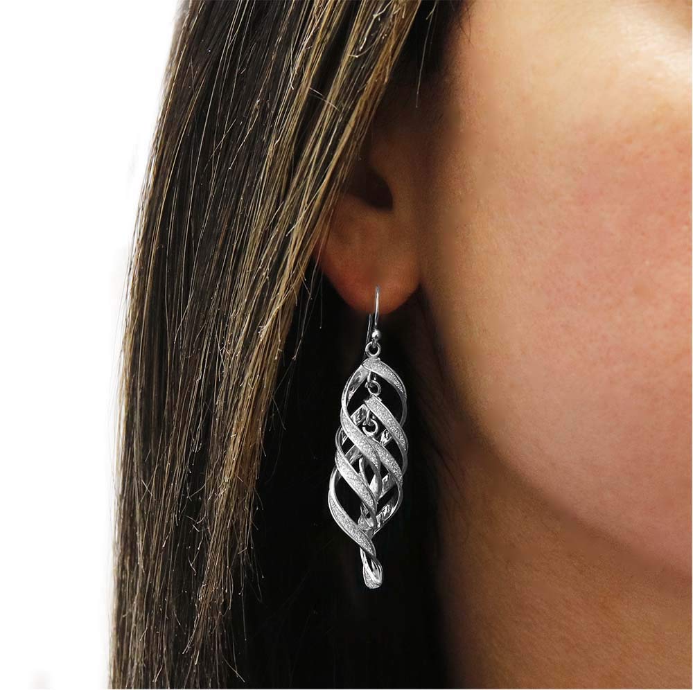 925 Sterling Silver Drop Dangle Earrings for Women - Elegant Curved Twisted Design, Perfect Jewelry Gift for Her | Ideal for Parties, Weddings & Everyday Wear