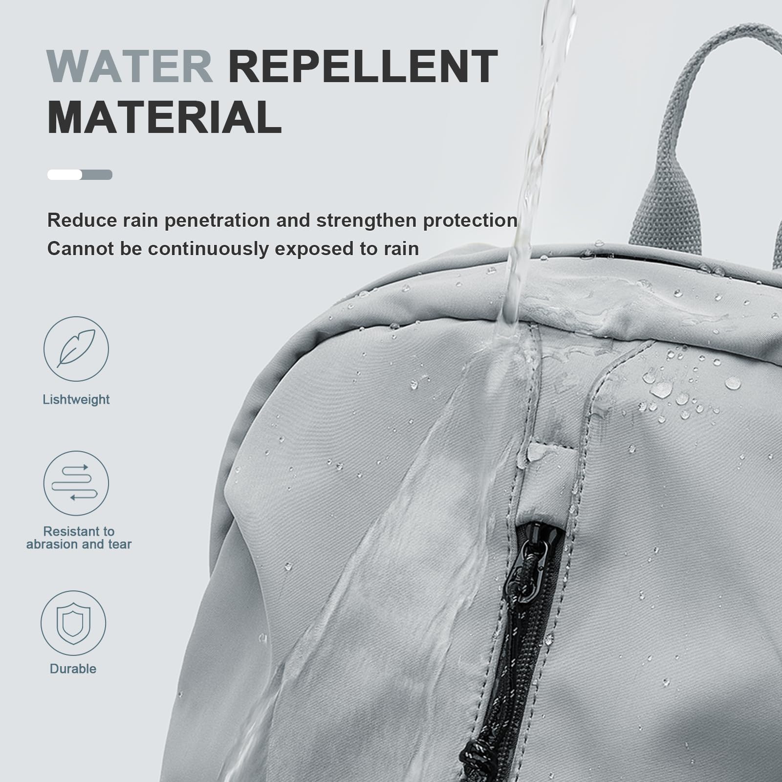 Waterproof Lightweight School Backpack for Women & Men - College Bookbag, High School Backpack, Travel Daypack - Office, Work, Teacher Carry On Bag (Grayish Blue) - Perfect for School, Commuting, Travel & Daily Use