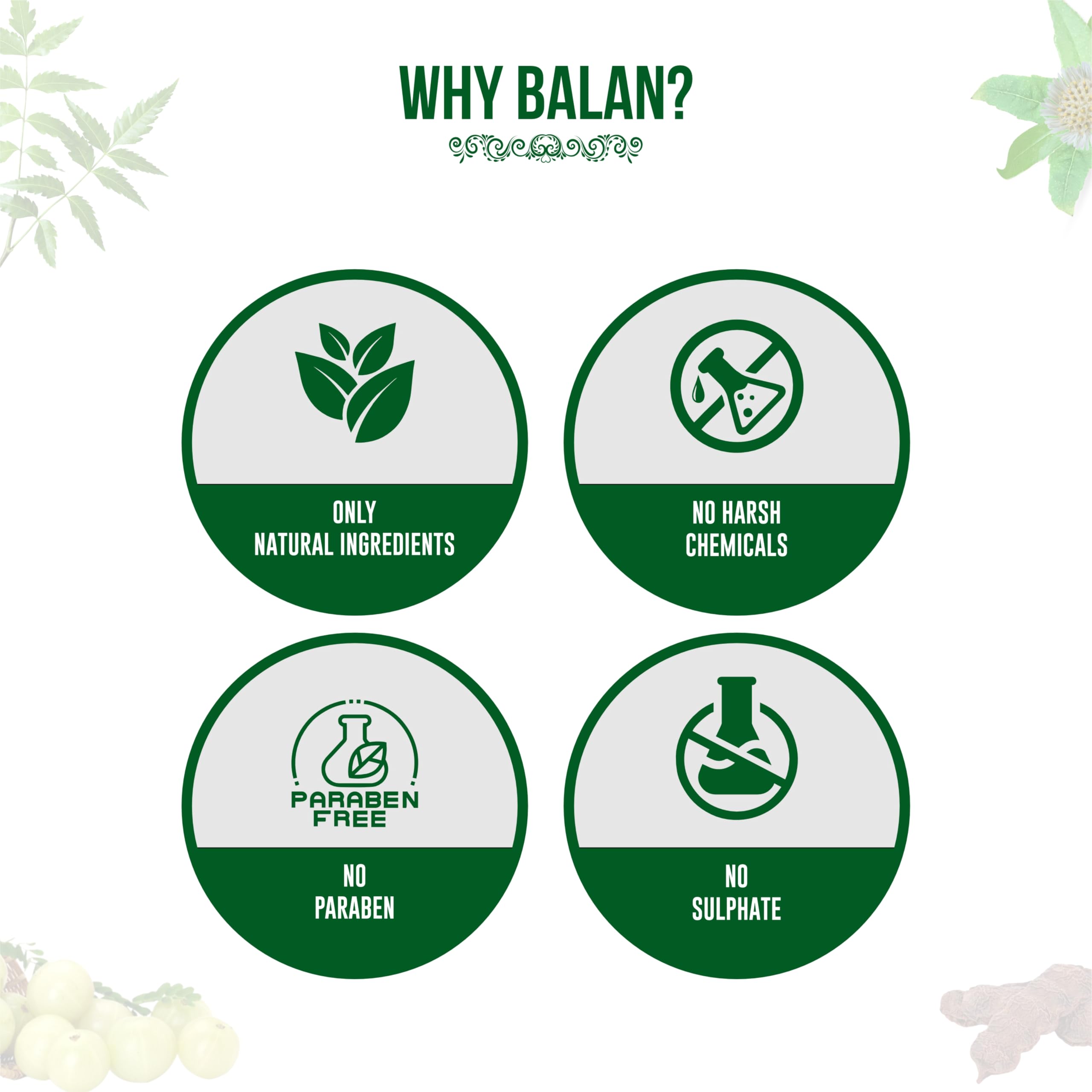 Balan Ayurvedic Hair Shampoo 100ml - Anti Dandruff Treatment, Reduces Hair Fall & Repairs Damaged Hair | Prevents Premature Graying for Men & Women | Natural Herbal Shampoo for Daily Hair Care & Scalp Health