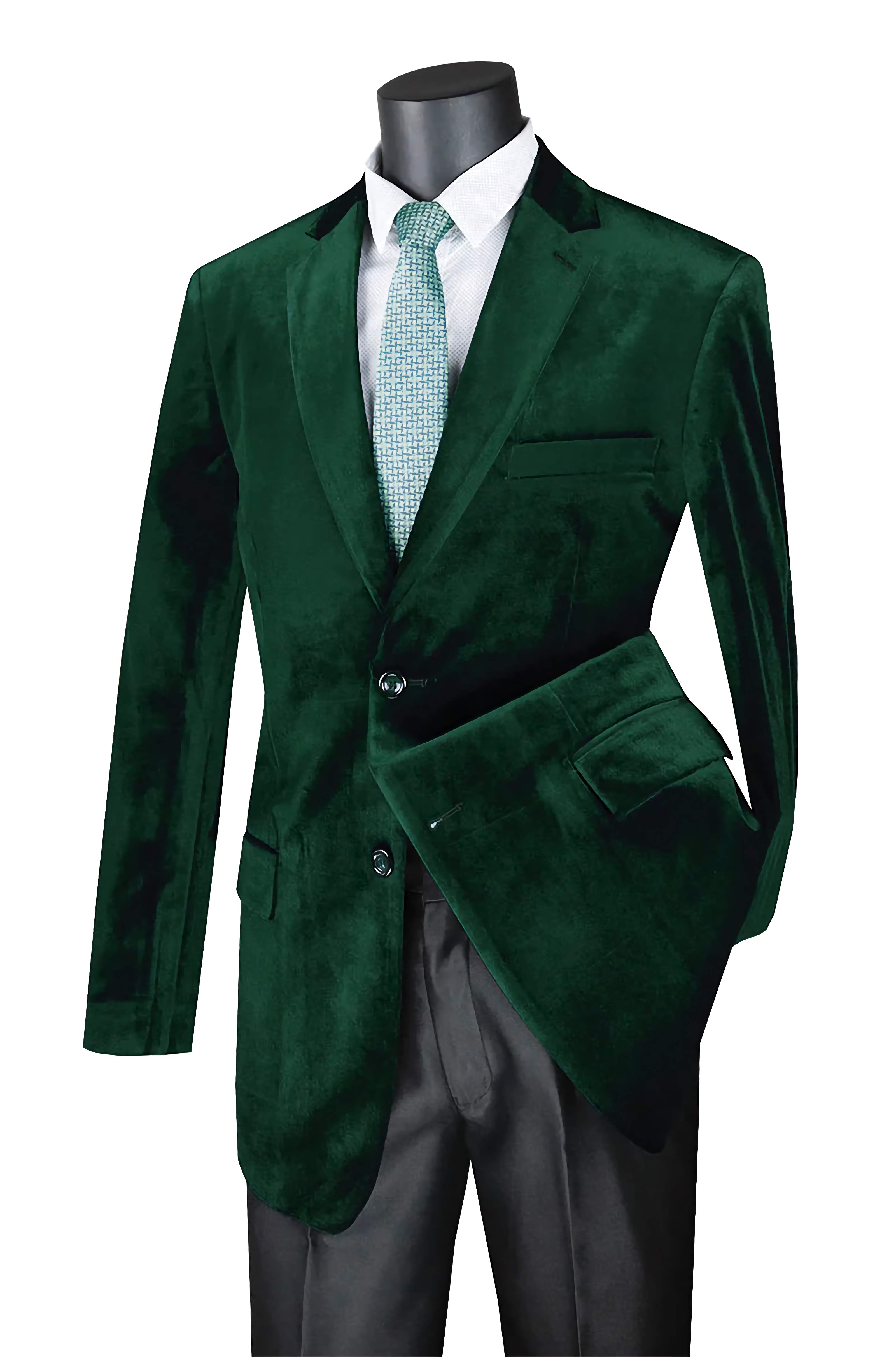 Velvet Regular Fit Fashion Jacket for Women - Emerald Green Elegant Blazer | Perfect for Office, Parties & Special Occasions