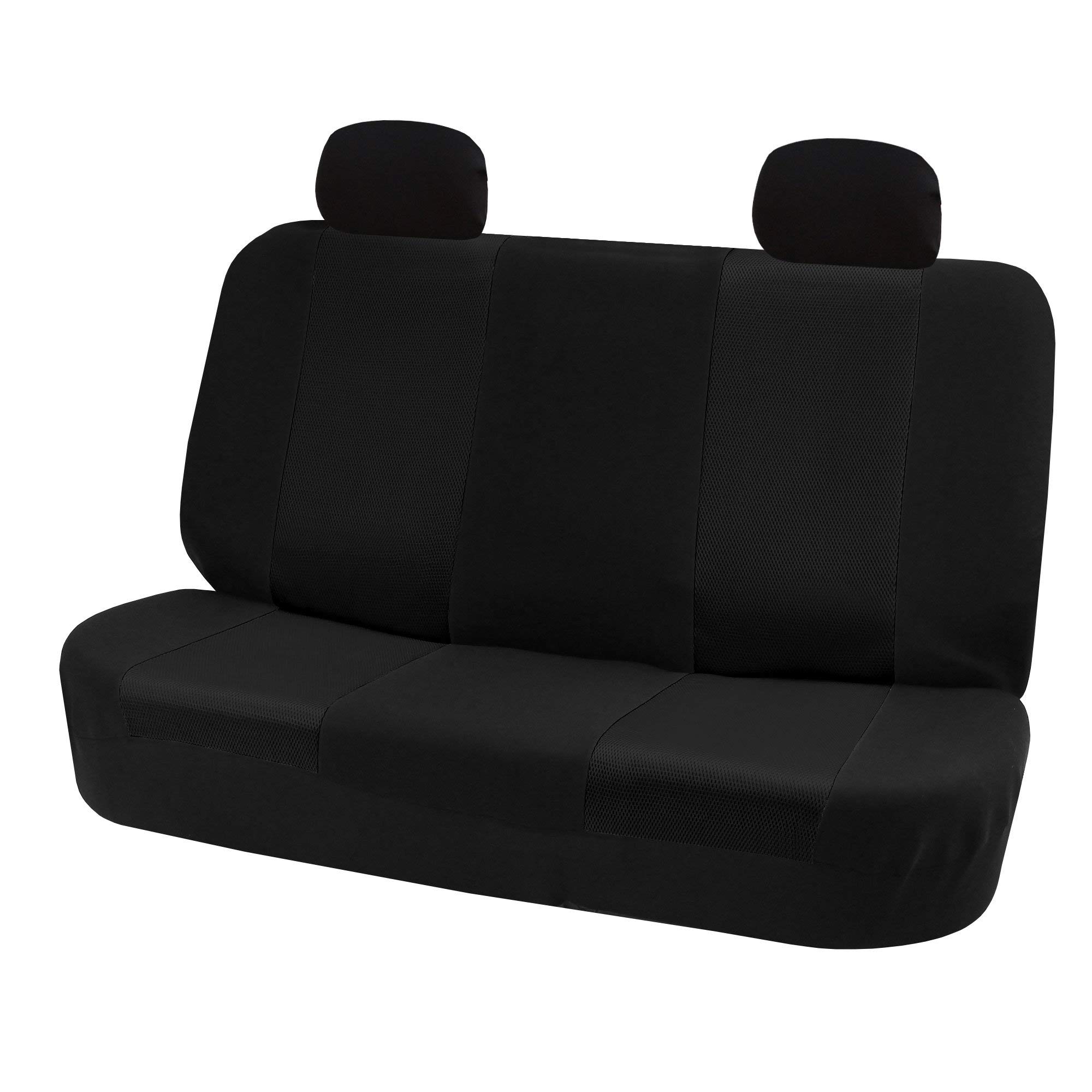 FH Group Universal Car Seat Covers - Classic Cloth Full Set with Built-in Seatbelt (Black FB302114) | All-Purpose Protection for Cars, Trucks & SUVs | Perfect for Daily Commute, Road Trips & Family Travel