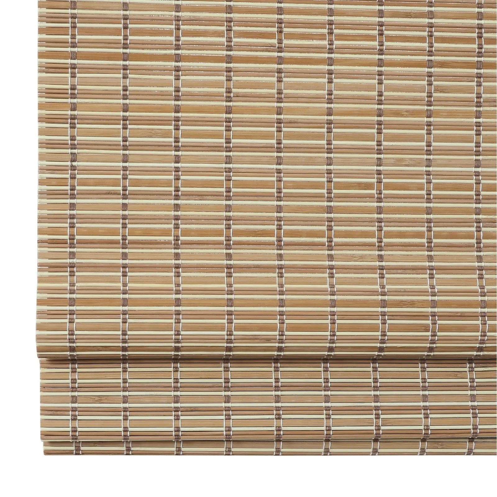 Stylish Sybil Bamboo Roman Shade in Dark Khaki - Natural Window Treatment for Living Room & Bedroom