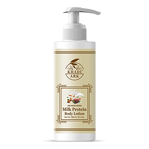 Khadi Ark Milk Protein Body Lotion - Deep Moisturizing for Dry Skin & Winter Care | Skin Brightening & Smoothing Lotion (300ml) | Perfect for Daily Hydration & Nighttime Skin Repair