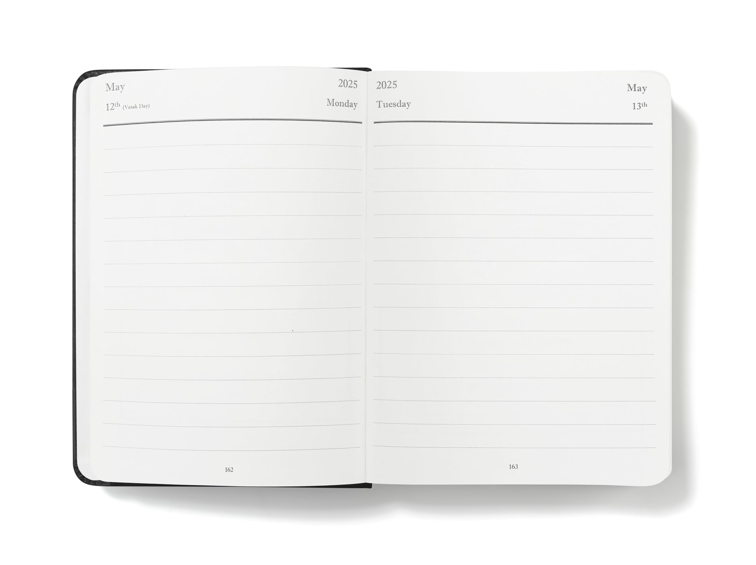 Wykeham's Executive 2025 Daily Planner & Journal - Premium Leather Cover, 4.5×3.5 Inch Compact Size, Perfect for Business Professionals, Students & Productivity Tracking (Black) - Ideal for Office, School & Travel Organization