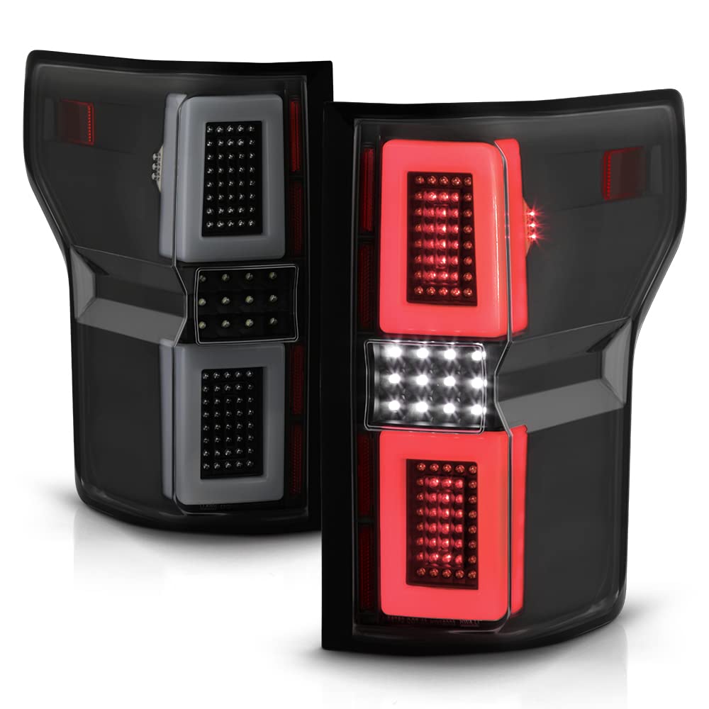 ACANII Smoked LED Sequential Tail Lights Brake Lamps Assembly for 2015-2017 Ford F150 - Black, Durable & Stylish Upgrade for Enhanced Night Visibility & Safety