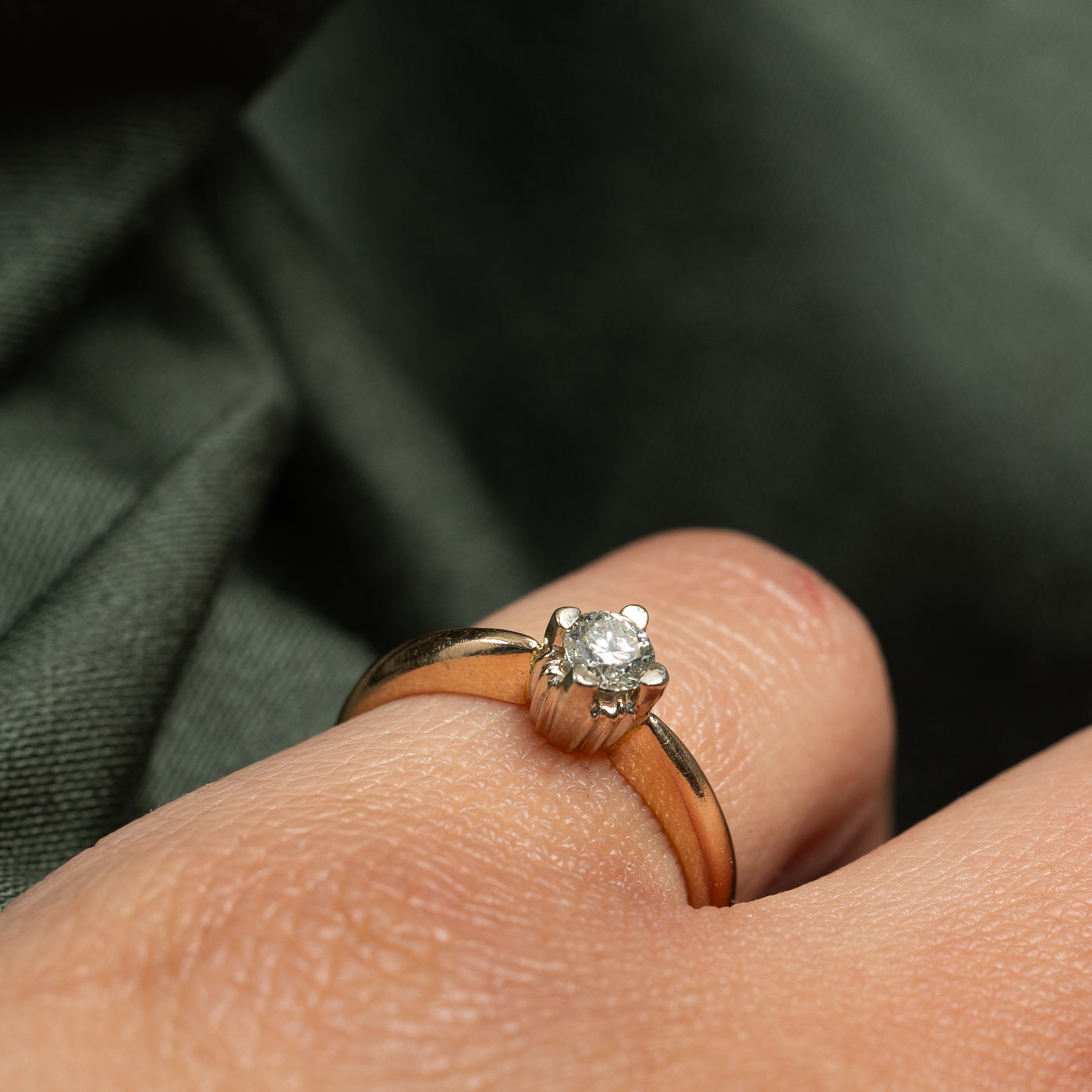 Solitaire Diamond Reverse Tapered Ring 0.22 Carat Size 5.25 - Elegant Wedding Band, Engagement Ring for Women, Perfect for Proposals, Anniversaries & Special Occasions