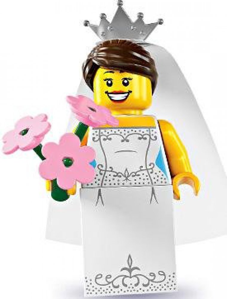 Lego Series 7 Bride Minifigure - Perfect for Wedding Decor & Gifts