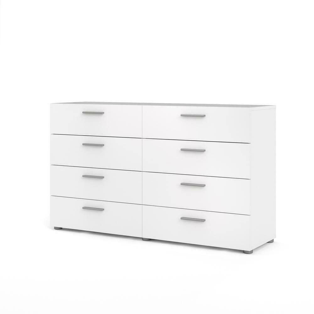 VeahUS 8-Drawer Double Dresser - White Bedroom Dresser with Storage, Modern Chest of Drawers for Bedroom & Office Organization | Perfect for Small Spaces, Dorm Rooms & Guest Bedrooms