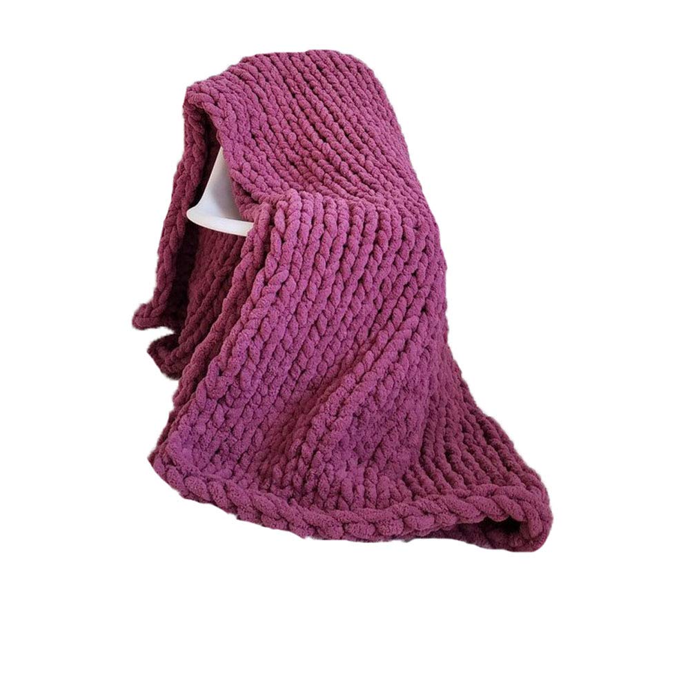 Soft Fluffy Chenille Yarn Throw Blanket - Extra Large Plush Chunky Knit Blanket for Couch, Bed & Sofa - Cozy Handmade Arm Knit Blanket for Adults & Kids - Perfect Christmas Gift for Family & Friends - Ideal for Winter Nights, Movie Time & Home Decor