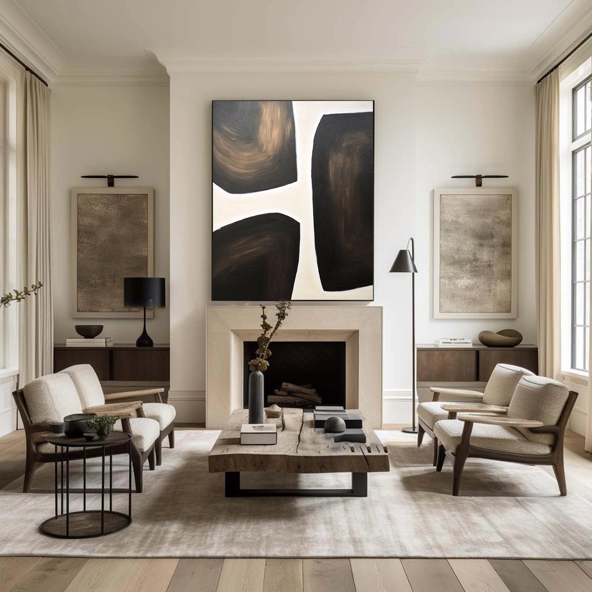 Abstract Tranquility Art Painting - Modern Canvas Wall Decor for Living Room, Bedroom & Office | Serene Home & Office Decor | #WS100