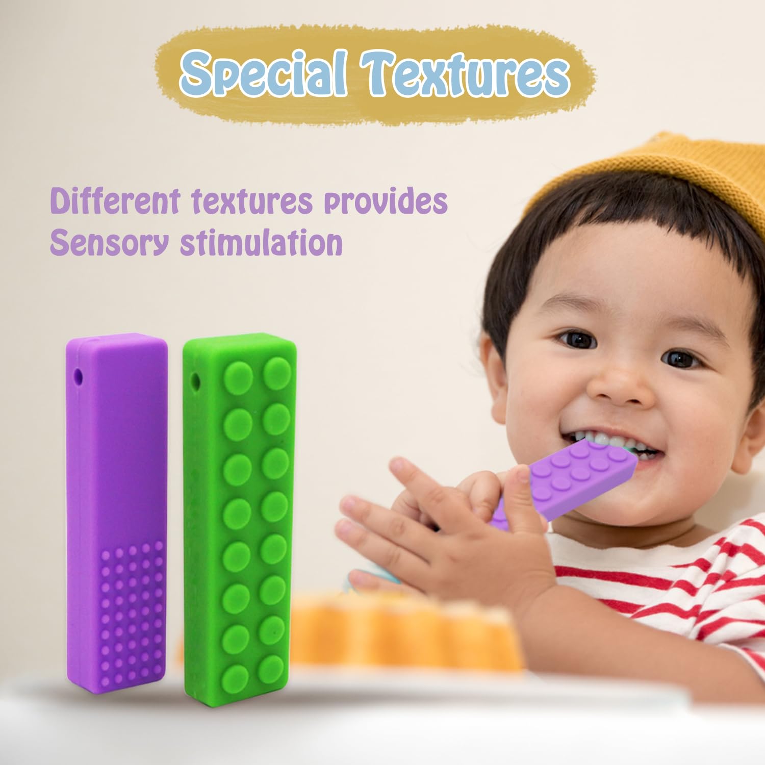 Sensory Chew Necklaces for Kids - 5PCS BPA-Free Silicone Teething Toys for Autism, Boys & Girls | Building Block Design for Biting & Chewing Relief | Perfect for Toddlers, Infants & Special Needs Children - Ideal for School, Travel & Sensory Therapy