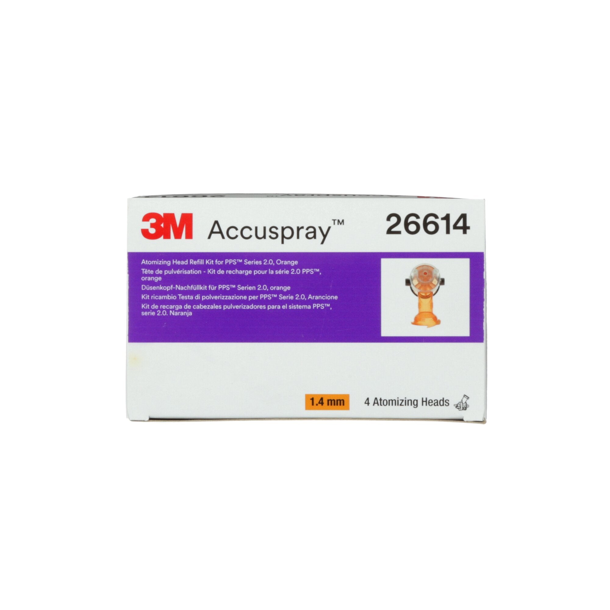 3M Accuspray Atomizing Head Refill Pack for 3M PPS Series 2.0 Spray System (Model 26614) - Orange Replacement Nozzles - Perfect for Automotive Painting & Industrial Coating Applications