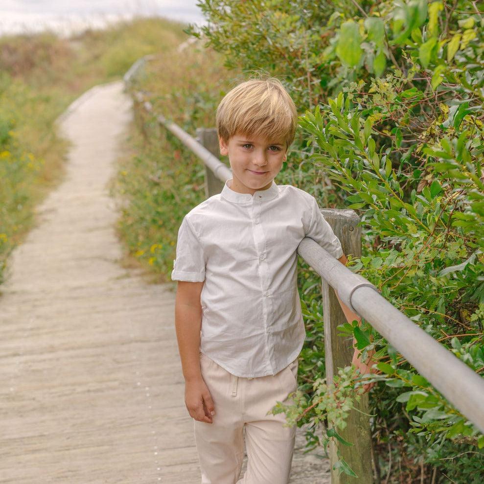 Boys White Button Down Shirt - Classic Casual Dress Shirt for Kids | Perfect for School, Parties & Family Photos