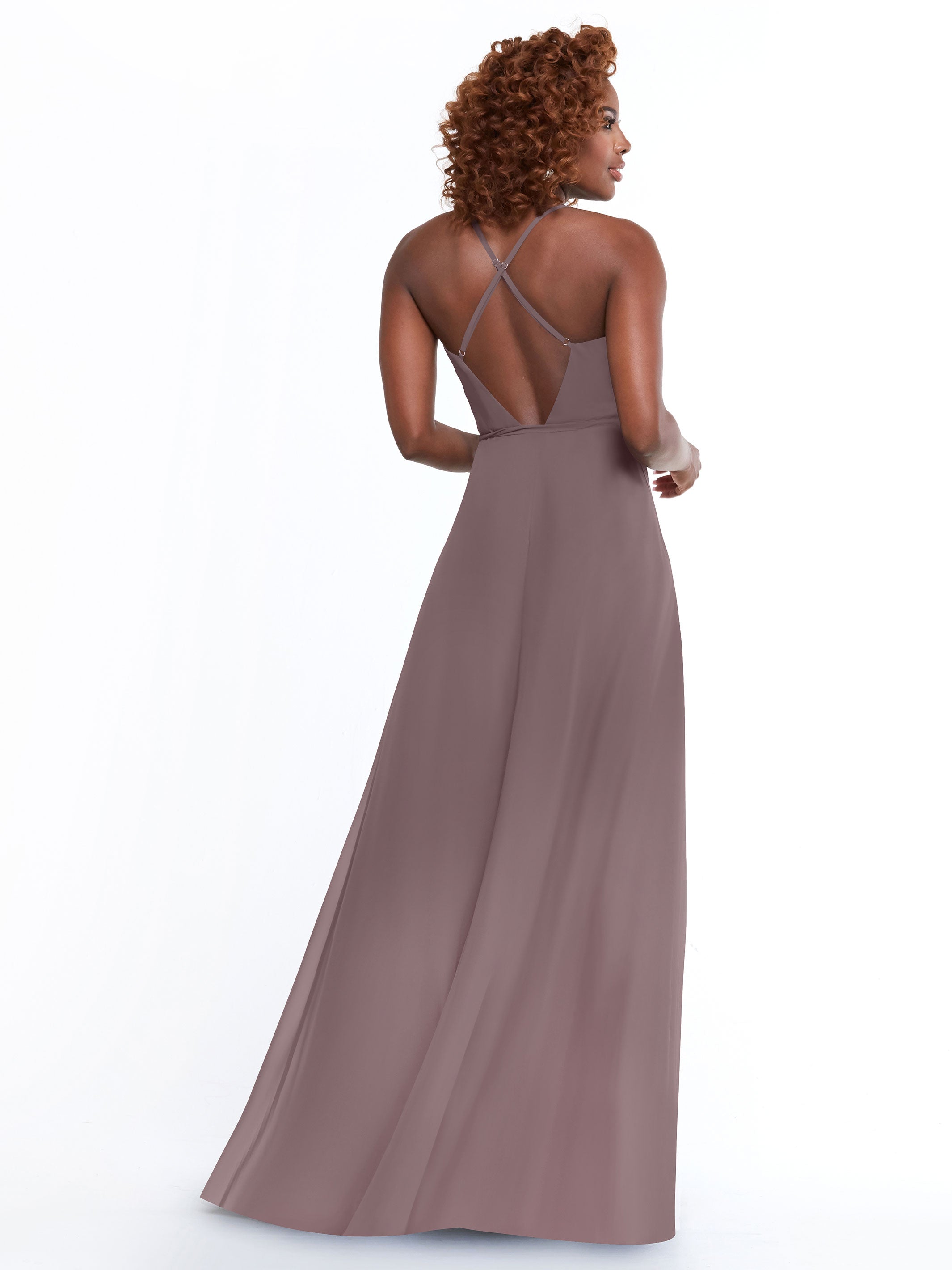 Elegant 80171 Sheath Chiffon Bridesmaid Dress with Adjustable Self-Tie Sash - Perfect for Weddings, Formal Events & Special Occasions