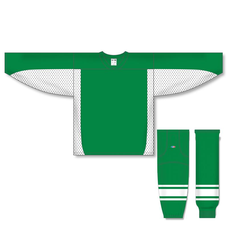 Custom Kelly Green & White Athletic Knit Jersey 7100 - Breathable & Comfortable for Sports, Team Events & Casual Wear