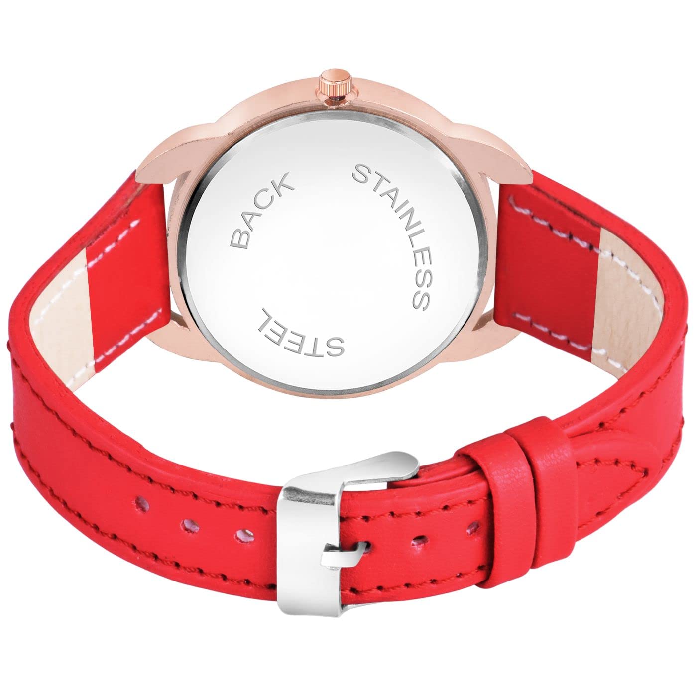 KIROH New 6 to 12 CDM Dial Analog Watch for Women & Girls - Pink Leather Strap | Perfect for School, Office & Casual Wear