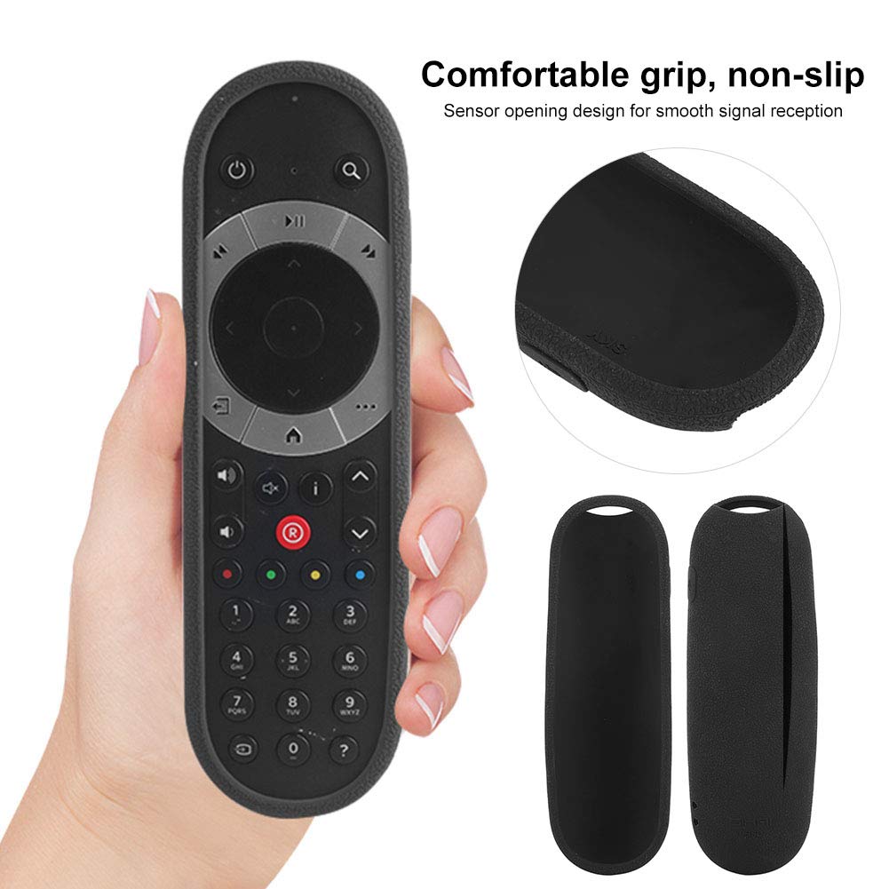 Silicone Anti-Slip Remote Control Cover for Q TV - Protective Case with Lanyard (Black) | Perfect for Living Room, Bedroom & Travel Use