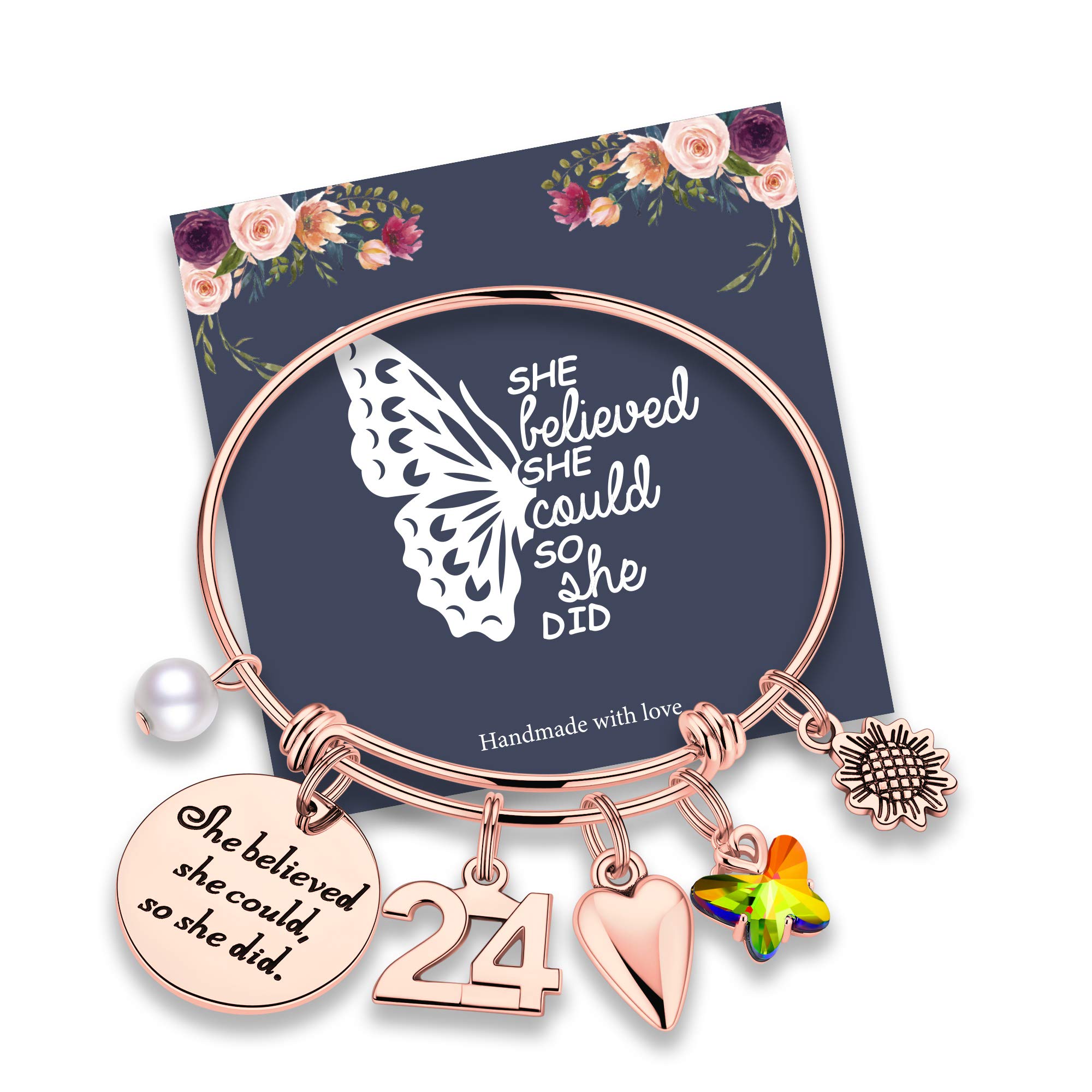 IEFWELL Stainless Steel Charm Bracelet for Women & Teen Girls - Elegant Birthday Gift for Daughter, Sister, Friend - Perfect for Parties, Anniversaries & Special Occasions