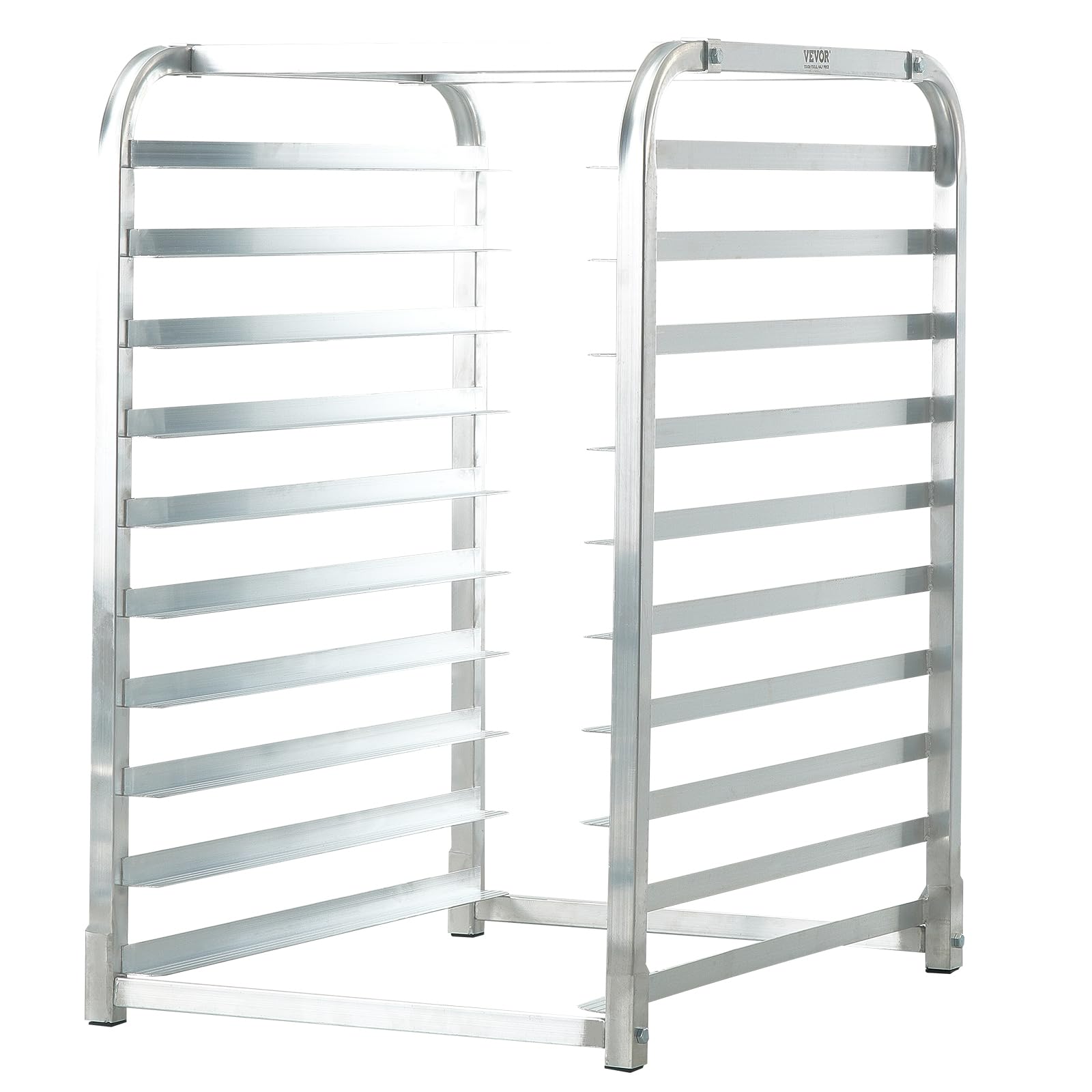 VEVOR 10-Tier Commercial Bun Pan Rack with Brake Wheels - Aluminum Bakery Storage Cart for Half & Full Sheet Pans - Heavy Duty Kitchen Speed Rack for Bread, Pastry, and Baking Equipment (26