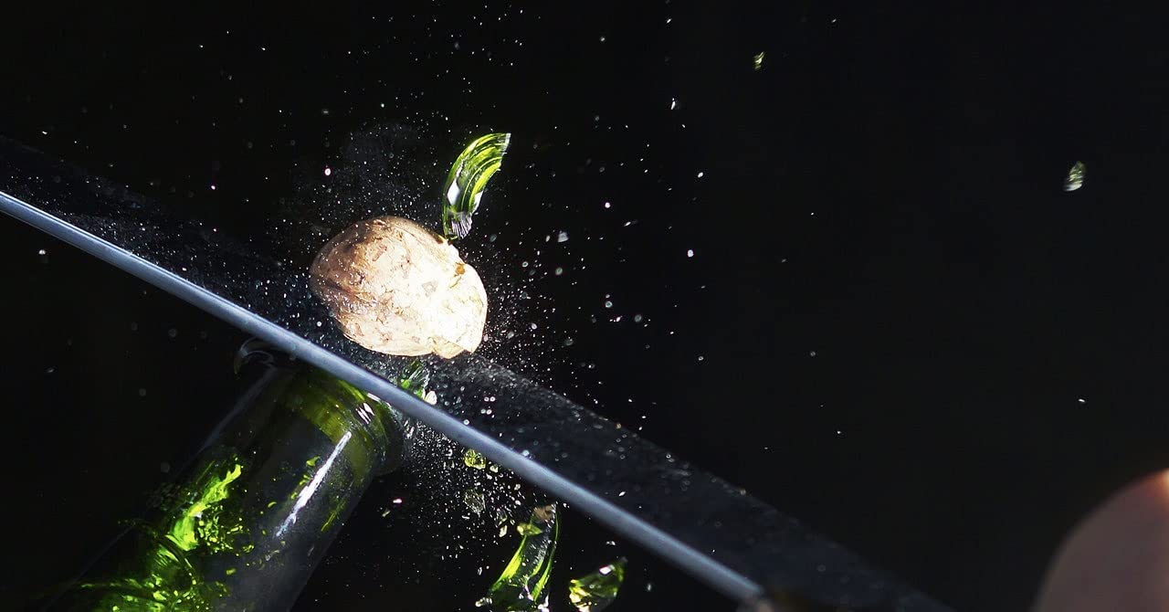 Berkel Elegance Champagne Saber - Premium Wenge Wood Saber for Opening Sparkling Wines & Champagne - Luxury Wine Accessory for Clean Bottle Cutting - Perfect for Weddings, Parties & Special Celebrations