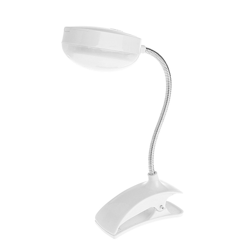 Flexible LED Clip-On Desk Lamp - Adjustable Brightness Reading Light for Study, Bedroom, Office & Laptop Workspace - White Task Lighting for Books, Computers & Nighttime Use