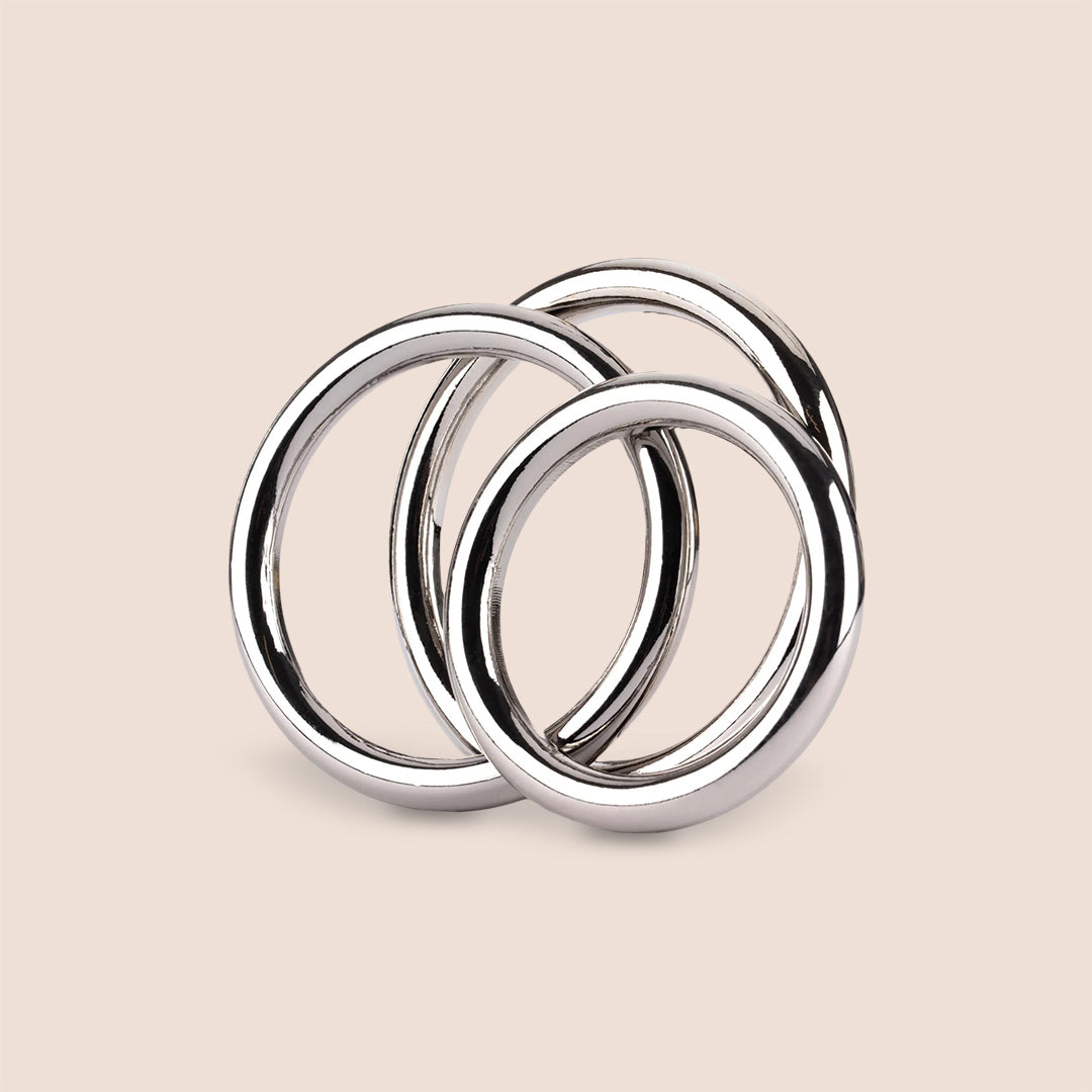 Sportsheets Seamless Metal O-Ring 3 Pack - Interchangeable Harness Rings for BDSM, Bondage & Sex Swing Accessories - Perfect for Straps, Cuffs & Adult Toy Attachments