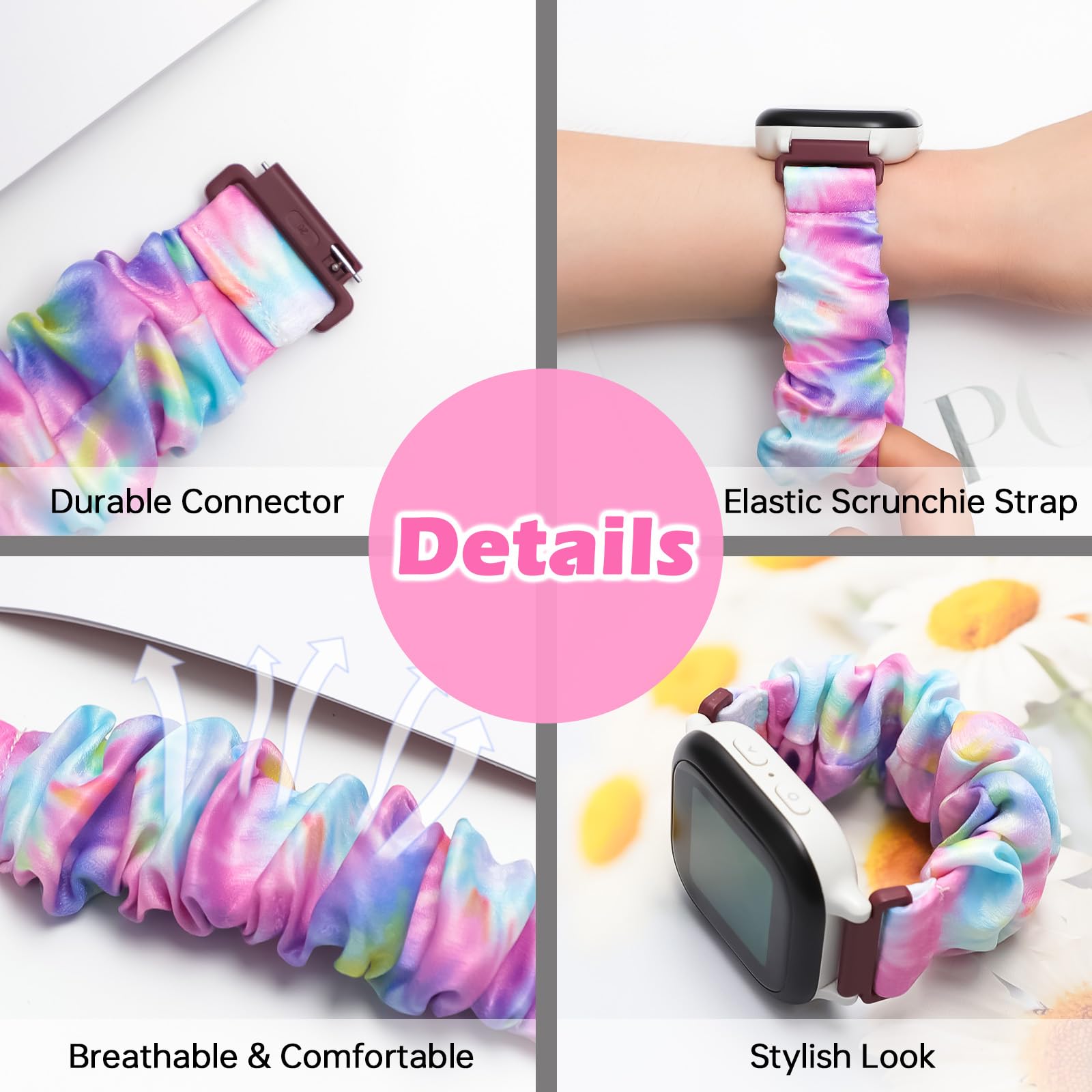 3 Pack Kids Printed Soft Elastic Stretchy Solo Loop Watch Bands - Compatible with Gizmo Watch 3/Adventure 3 2 1, Gabb Watch 3e 3 2 1, SyncUP Watch & Cosmo JrTrack - Cute Replacement Bands for School, Sports and Daily Wear