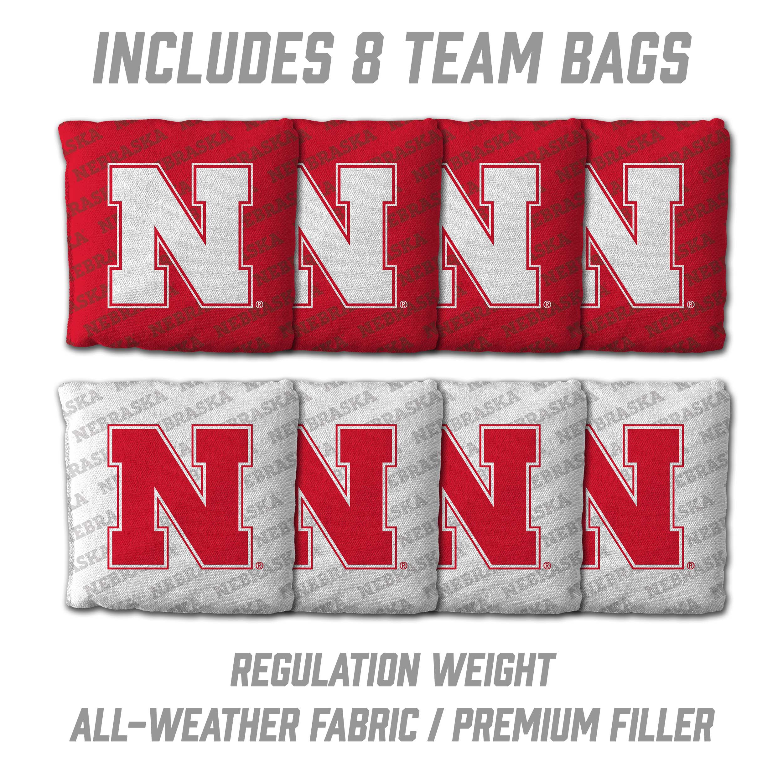 Nebraska Huskers 2x4 Cornhole Game Set - Official Team Logo Cornhole Boards with Bags - Perfect for Tailgating, Backyard Parties & Outdoor Games