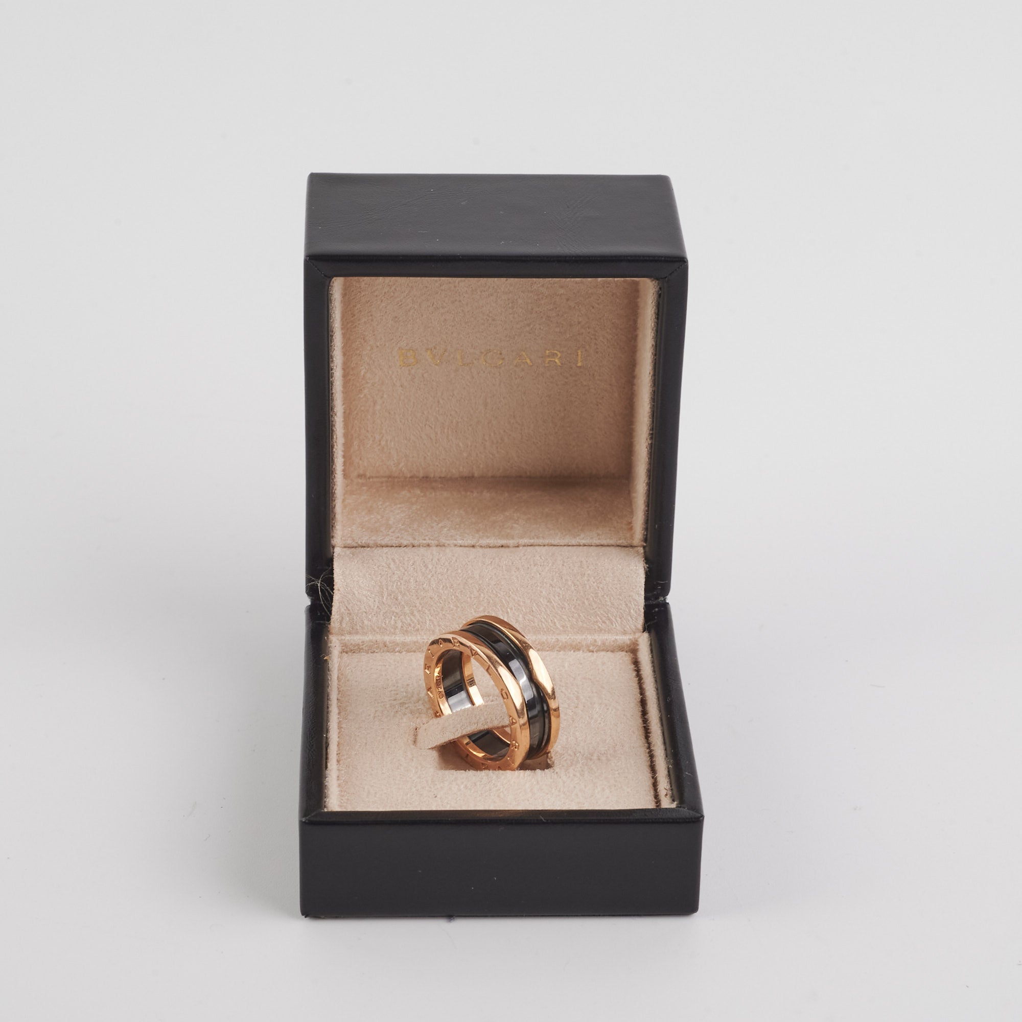 Bvlgari B.Zero1 Ring in Black Ceramic & Rose Gold - Size 59 (US 9) - Luxury Italian Jewelry for Women, Perfect for Anniversary Gifts & Special Occasions