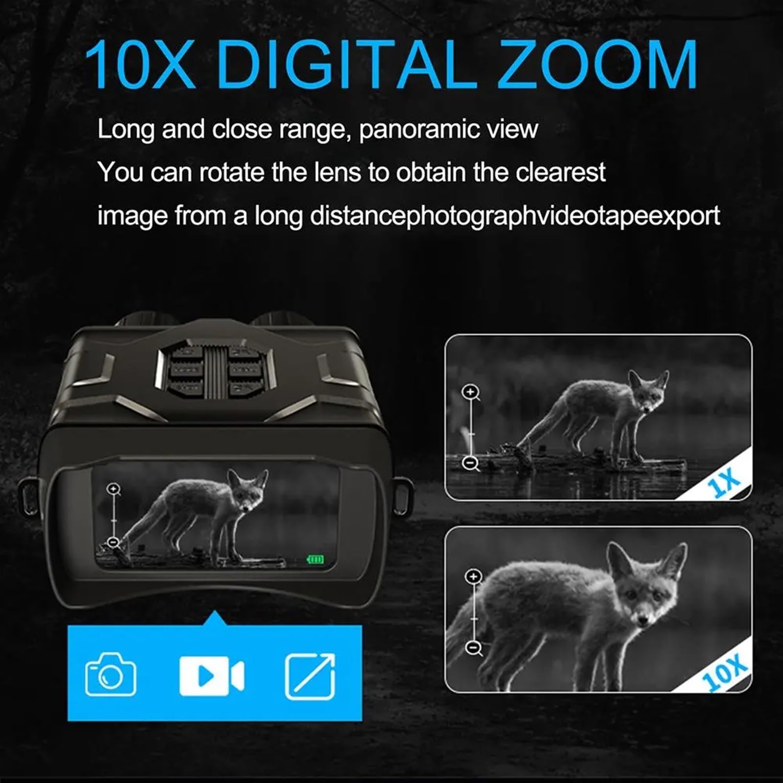 ASVIL 800M Night Vision Goggles with 5K Ultra HD, 10X Digital Zoom & WiFi - Infrared Binoculars for Hunting, Camping, Wildlife Observation - Perfect for Nighttime Outdoor Adventures and Security Surveillance