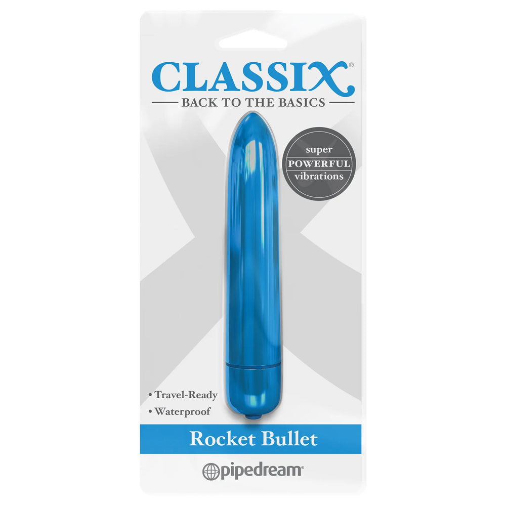 Classix Rocket Waterproof Bullet Vibrator - Powerful Rechargeable Mini Massager for Women, Perfect for Couples Play & Solo Pleasure - Use in Shower, Travel & Romantic Nights
