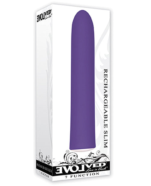 7 Function Rechargeable Slim Vibrator - Purple | Waterproof & Quiet Personal Massager for Women | Perfect for Solo Play & Couples Intimacy