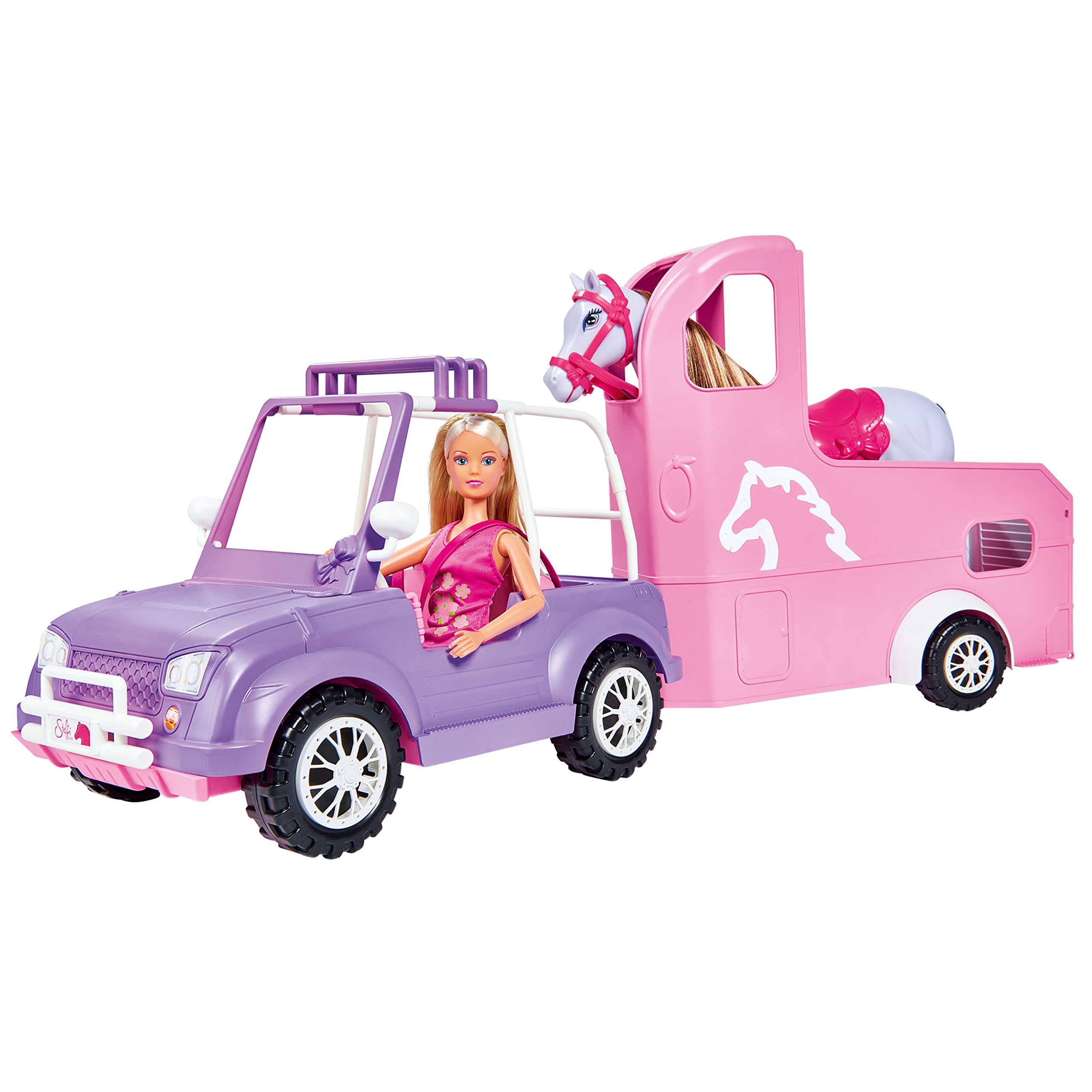 Simba Toys Steffi Love Horse Trailer - Play Set for Kids with Horse & Accessories - Perfect for Pretend Play, Birthday Gifts & Collectors