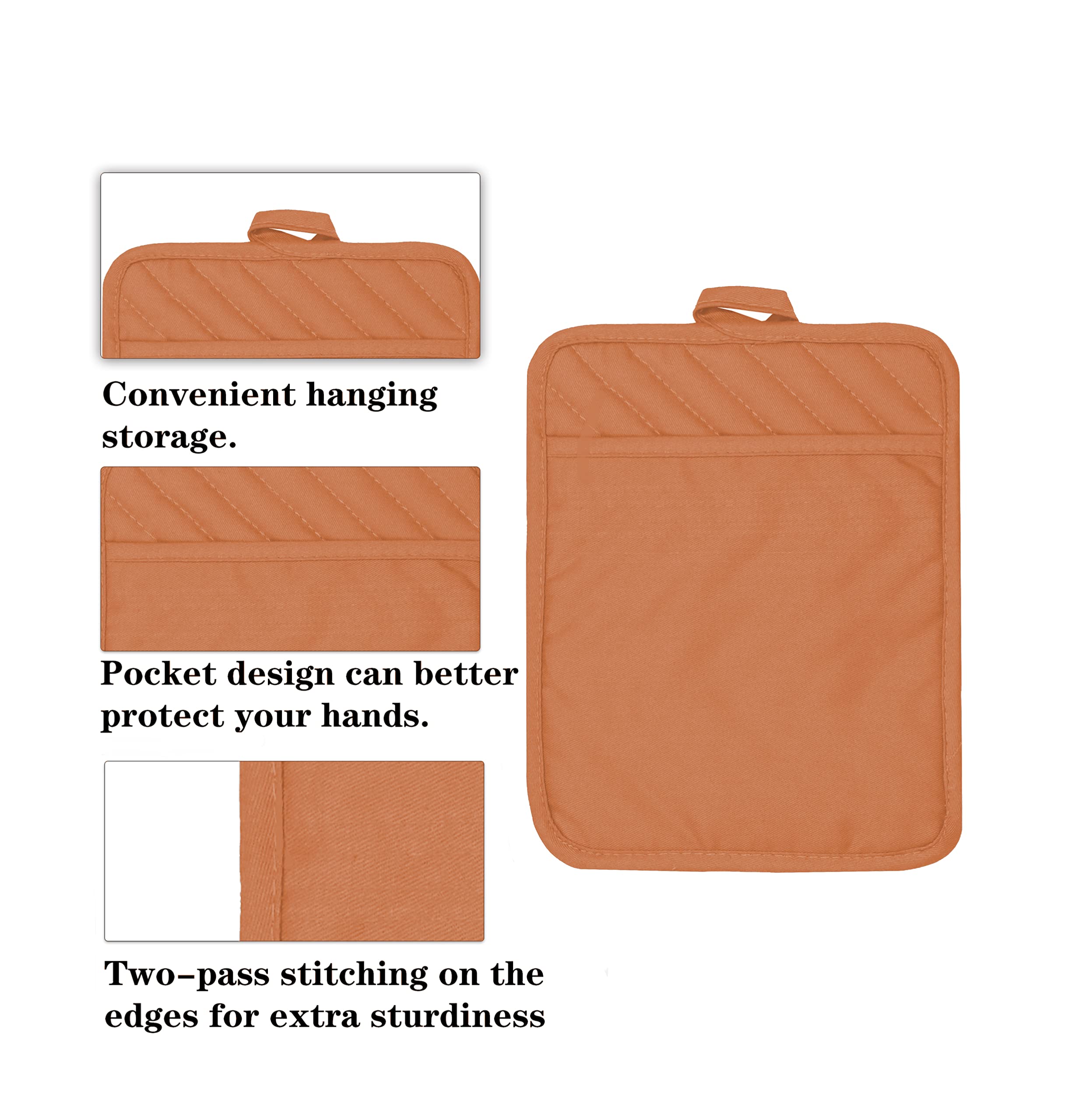Heat Resistant Oven Pot Holder Set of 5 - 7