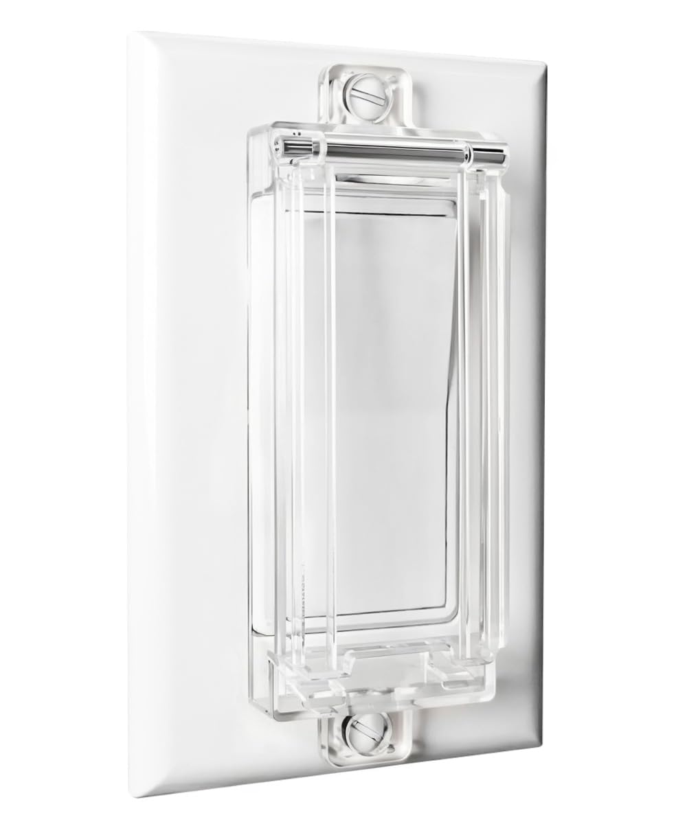 Child Proof Light Switch Guard - ILIVABLE Clear Rocker Switch Plate Cover (2 Pack) - Prevents Accidental On/Off by Kids & Pets - Ideal for Homes, Nurseries & Daycares