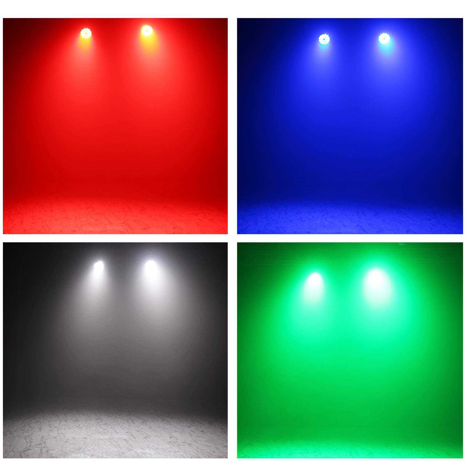 18x12W LED RGBW Par Can Lights - 4-in-1 DMX Stage Wash Light with Sound Activation | Professional DJ Uplighting for Weddings, Parties & Disco Events