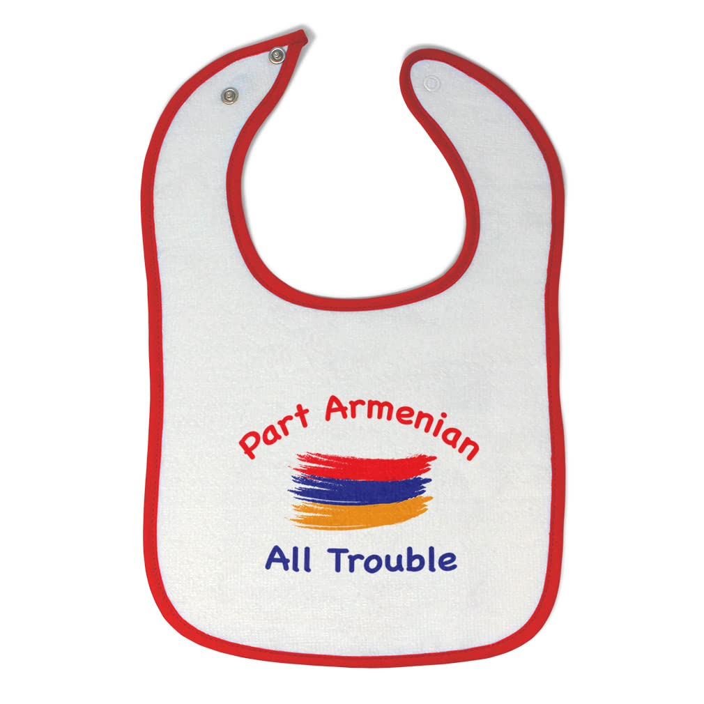 Armenian Flag Cotton Baby Bibs & Burp Cloths Set for Toddlers - White & Red Design for Boys & Girls | Perfect for Feeding Time & Messy Play