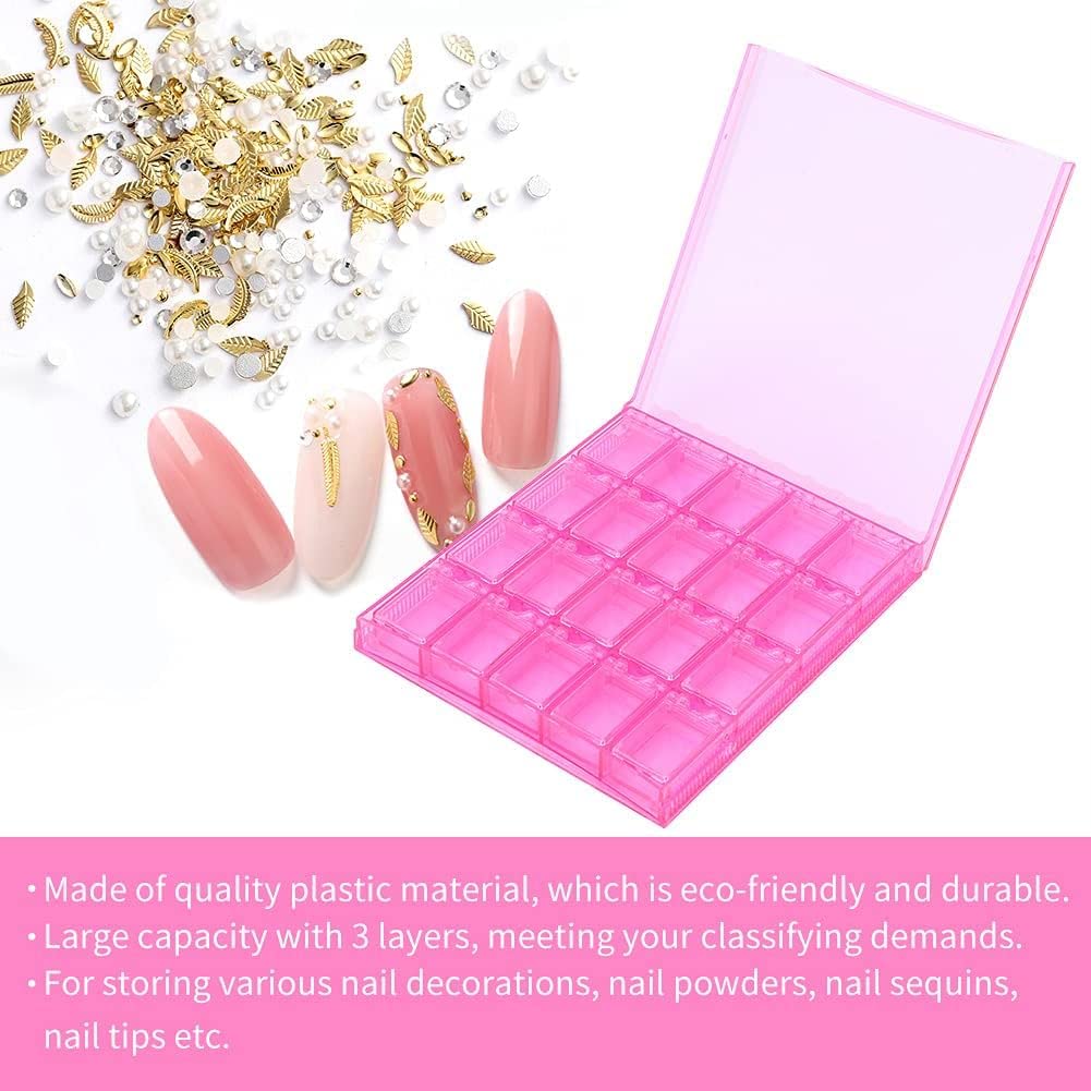 2-Pack Clear Plastic Storage Boxes - BPA-Free, Non-Toxic Organizers for Home, Salon & Beauty Supplies | Perfect for Makeup, Nail Tools & Hair Accessories Organization (Red)