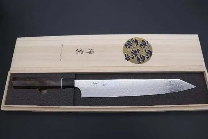 Kanetsugu Zuiun Japanese Slicing Knife - High Carbon Stainless Steel Blade for Sushi, Sashimi & Meat - Perfect for Chefs & Home Cooking