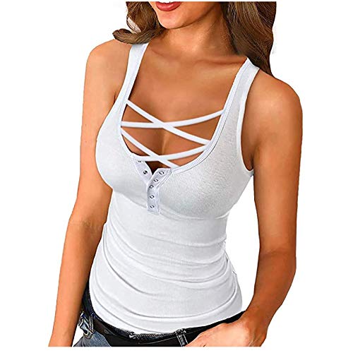 Qopobobo Women's Loose Fit Cross Strappy Gradient Tank Tops - Casual & Workout Tees for Gym, Yoga, Beach & Summer Outfits