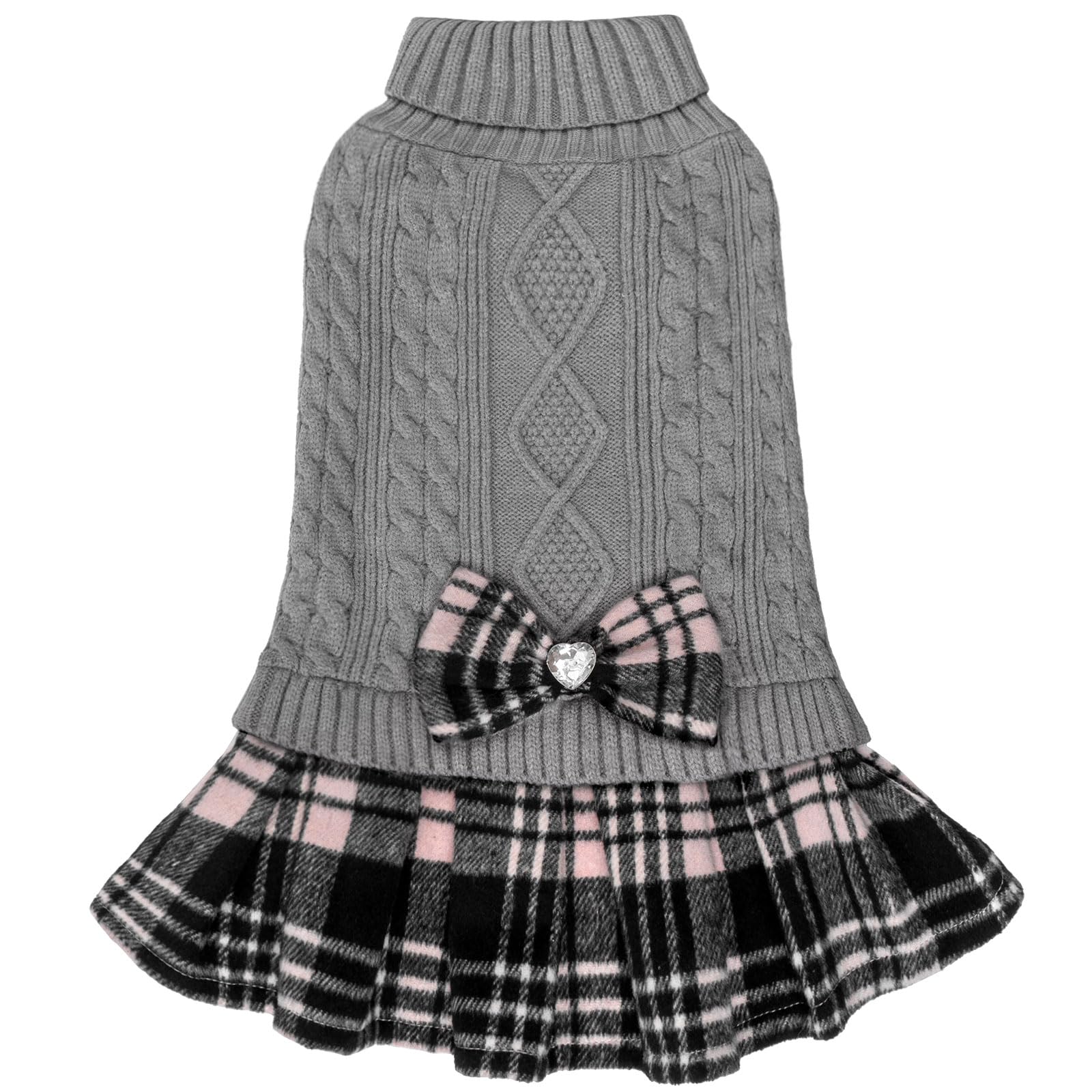 KYEESE Stretchy Comfy Dog Sweater for Medium Dogs - Cozy Turtleneck Pet Sweater with Bowtie, Perfect for Winter Outfits & Indoor Lounging | Dog Clothes, Pet Coats & Sweater Dresses