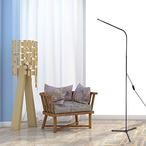 Modern Minimalist LED Floor Lamp - Adjustable Black Aluminum Standing Light for Living Room, Bedroom, Office - Flexible Reading Lamp with Nordic Design for Home Decor & Task Lighting