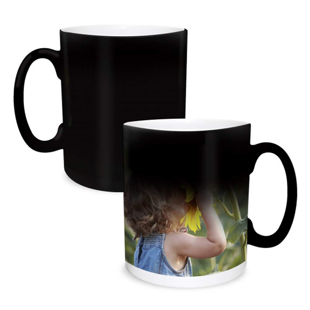 Personalized Magic Photo Mug - 11oz Black Color Changing Ceramic Cup with Custom Picture - Unique Gift for Birthday, Anniversary, Valentine's Day (Husband, Wife, Couples) - Perfect for Coffee, Tea & Surprise Moments