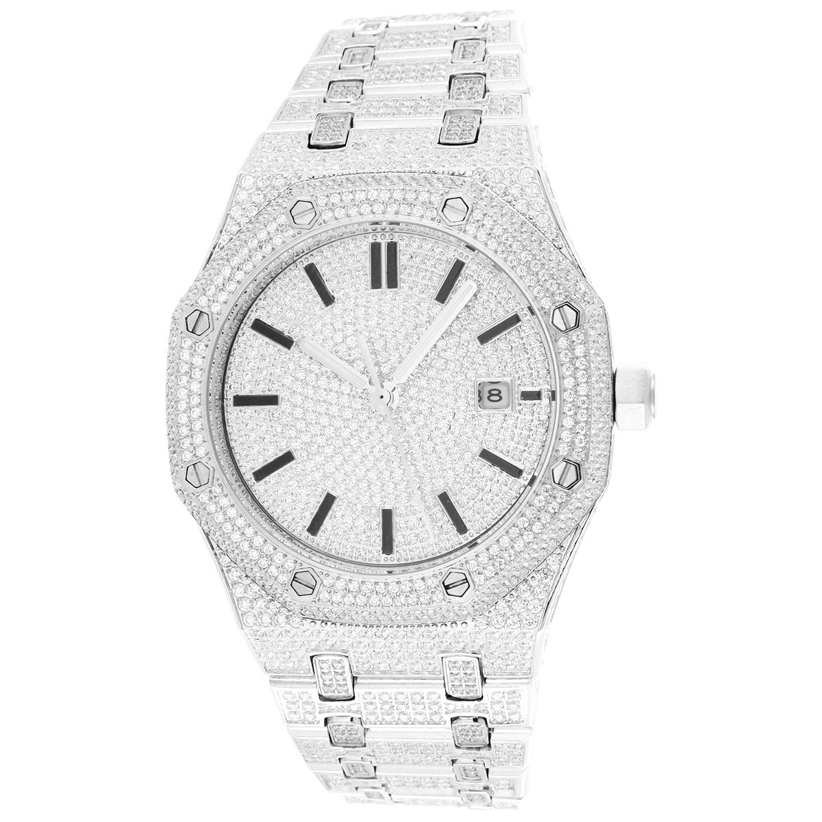 Premium Men's Automatic Watch - Stainless Steel White Finish | Waterproof & Durable | Perfect for Business, Casual & Formal Occasions