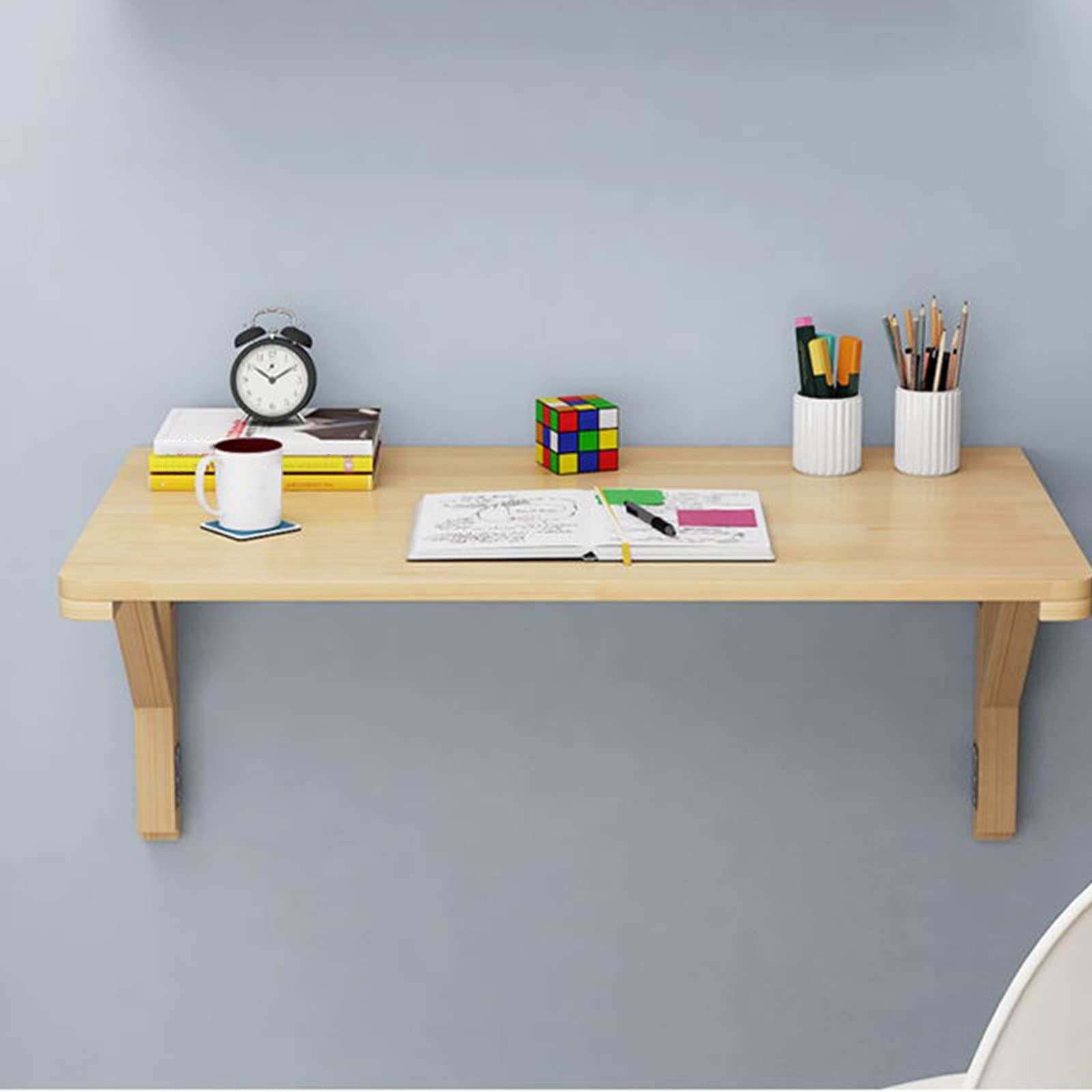 BAEZ Wall-Mounted Folding Table - Space Saving Kitchen Breakfast Bar, Small Dining Table & Home Office Desk (60x40cm) - Perfect for Tiny Apartments, Studio Living & Compact Workspaces