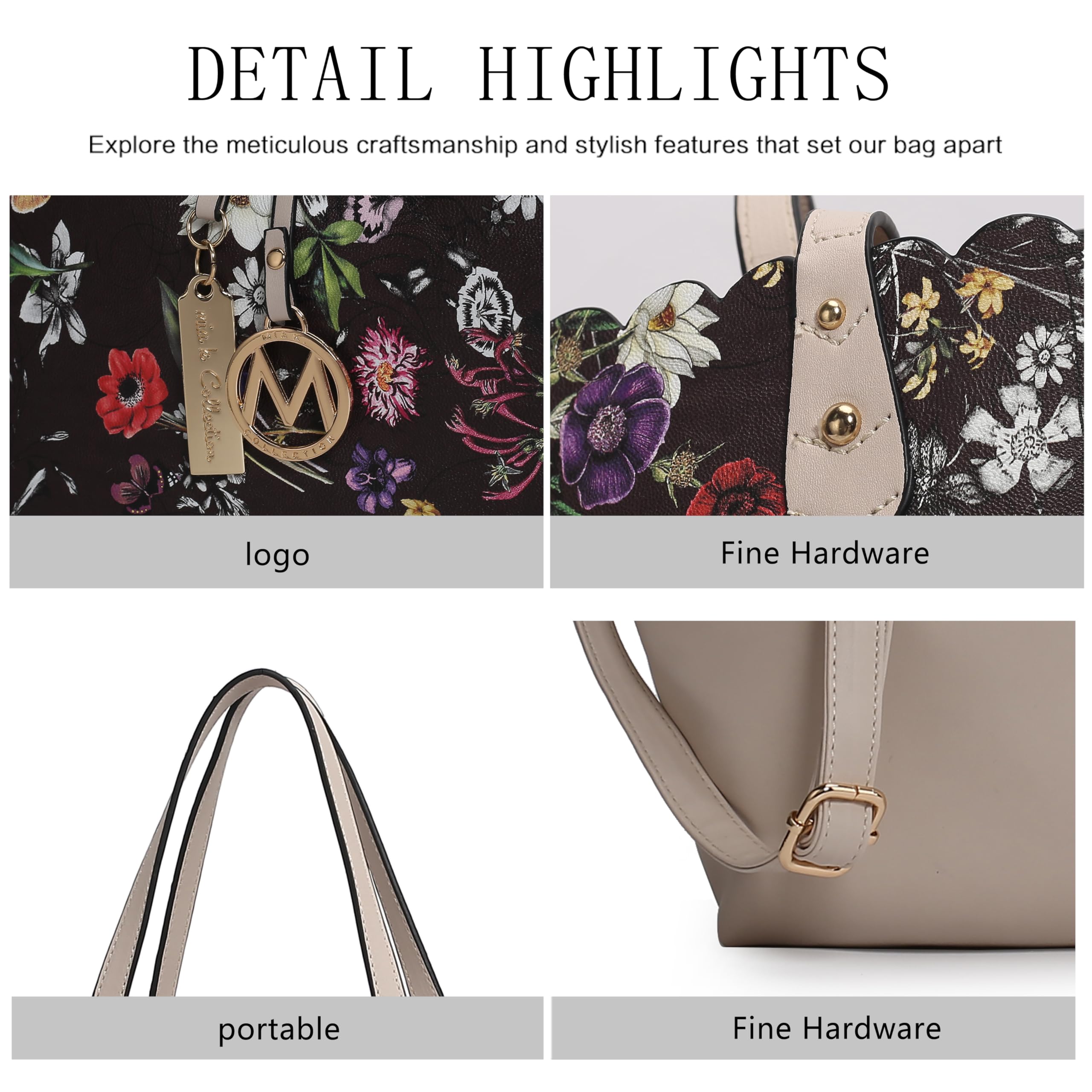 MKF Collection Vegan Leather Tote & Pouch Bag for Women - Designer Shoulder Bag Crossbody Messenger Purse | Perfect for Work, Travel & Everyday Use