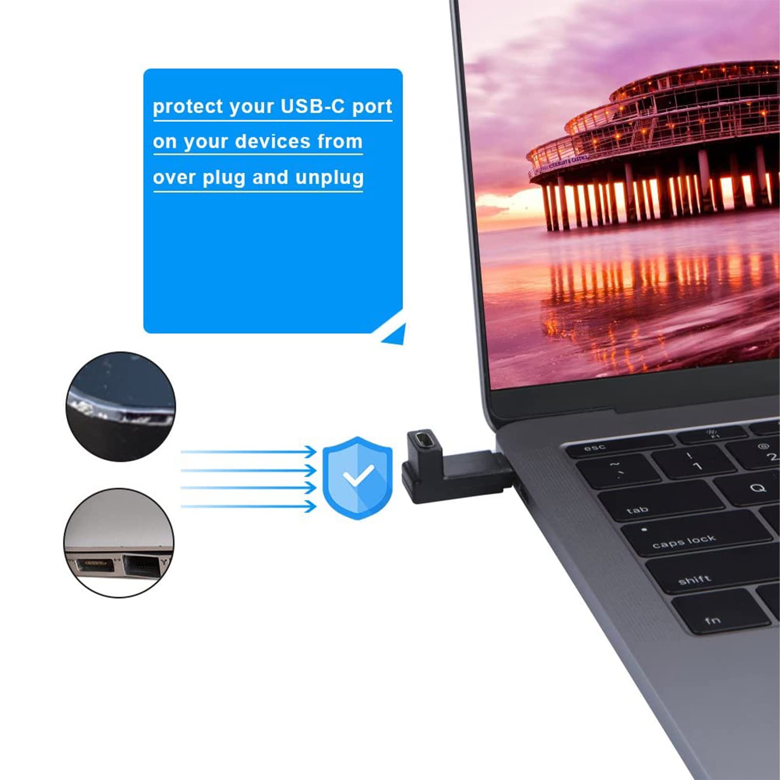 CableCreation USB C Extension Adapter - 90 Degree Up & Down Angle USB 3.1 Type C Male to Female Converter (3A/10Gbps) - Compatible with MacBook Pro/Air, iPad Pro, Samsung Galaxy - Perfect for Office, Travel & Home Charging Setup