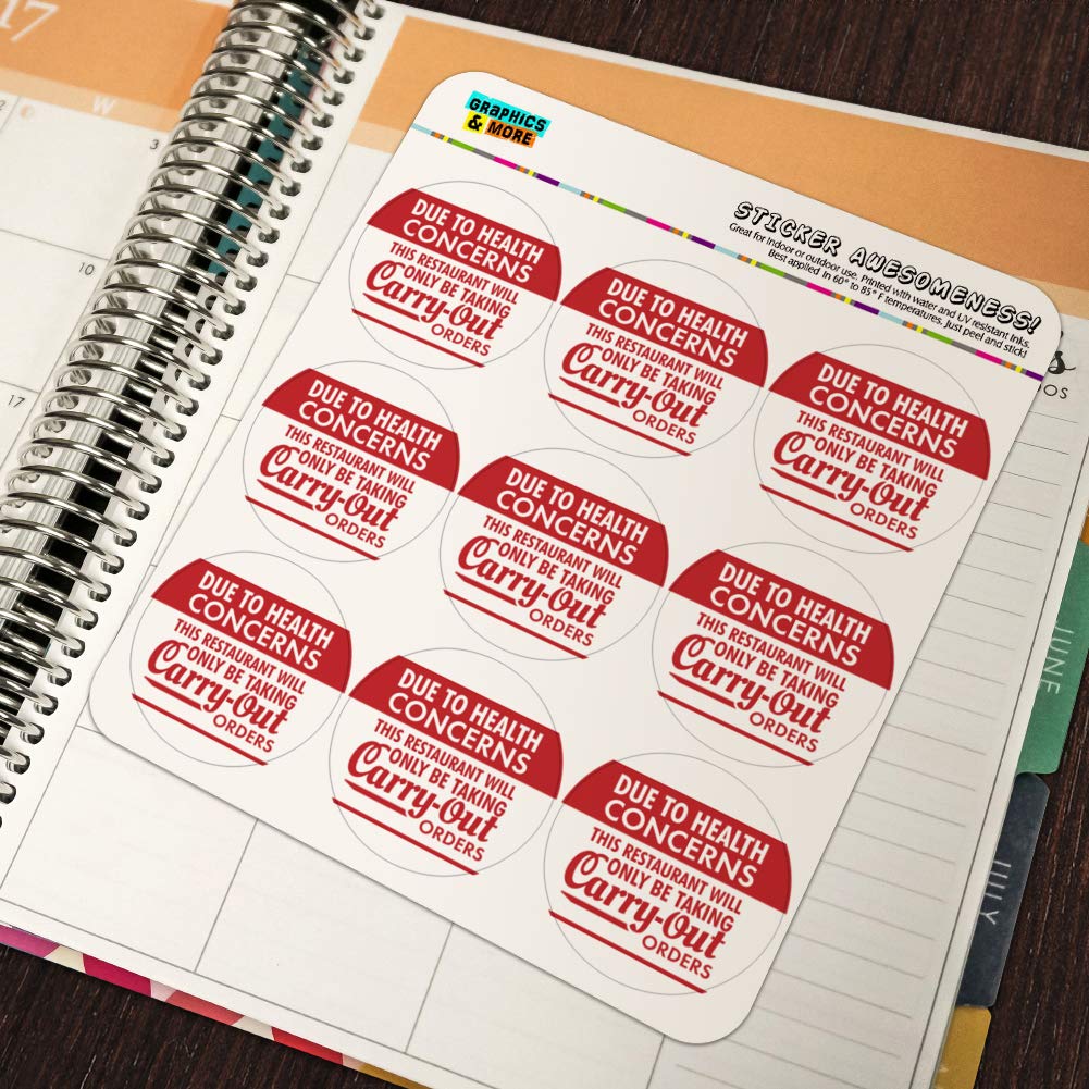 Restaurant Carry-Out Order Planner Calendar - Scrapbooking & Crafting Stickers for DIY Projects, Meal Planning, and Memory Keeping