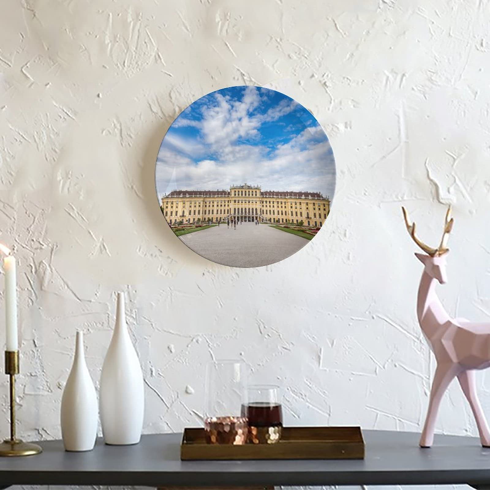 10inch Ceramic Decorative Plate - Vienna Schonbrunn Palace Cityscape Art - Handcrafted Austria Porcelain Display Plate for Kitchen, Bedroom, Living Room & Bathroom Decor | Perfect for Home Display, Gift Giving and European Style Interior Design