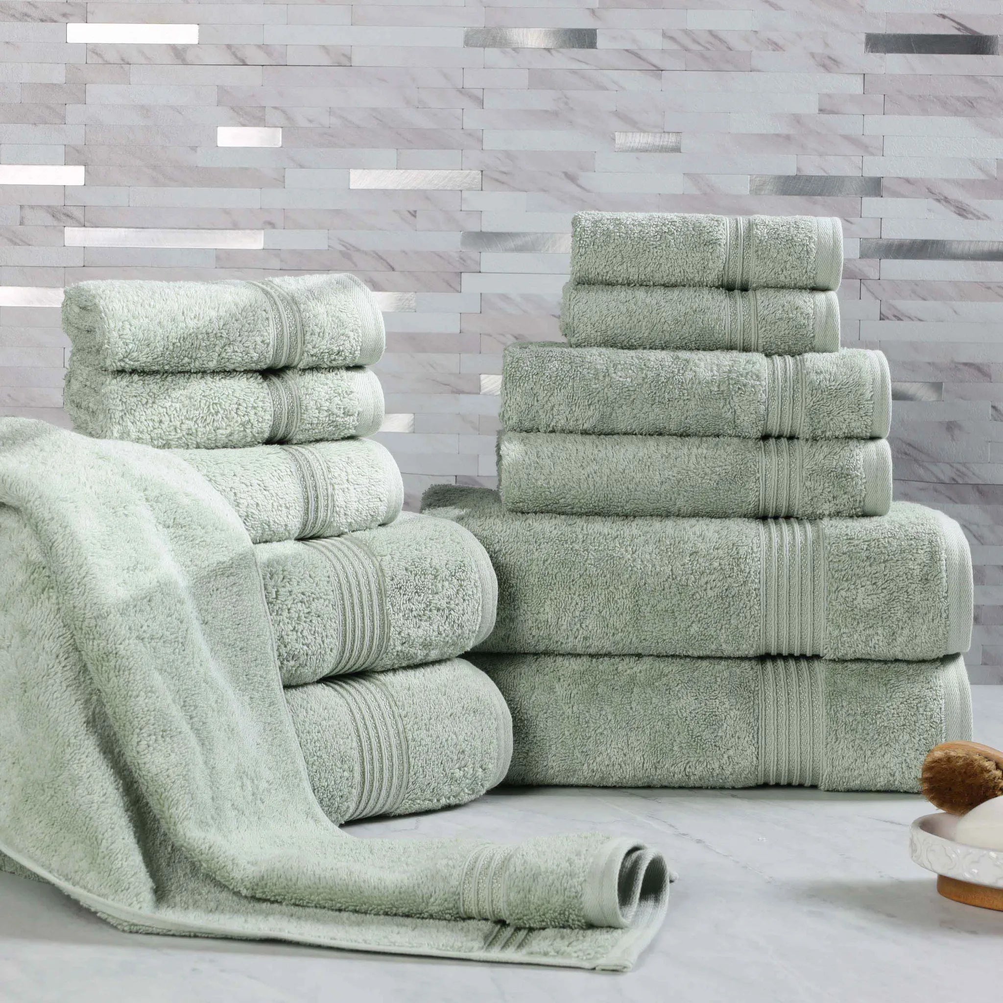 Premium 12-Piece Egyptian Cotton Towel Set - Ultra Soft, Highly Absorbent Bath & Beach Towels for Luxury Spa, Hotel, and Home Use